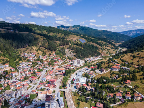 Aerial view of the famous Bulgarian ski resort Chepelare, Bulgaria photo