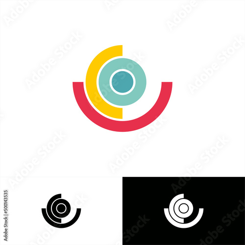 c+o+u circle based loggo concept or icon photo