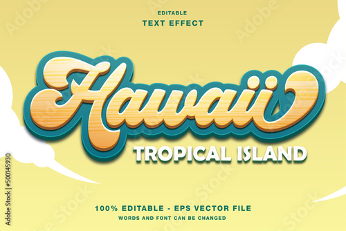 Hawaii Summer 3D Editable Text Effect