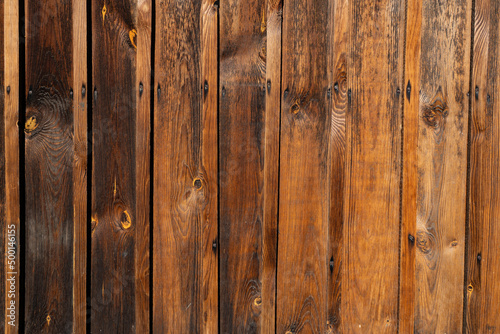 Wodden brown planks in various shades of colours, aged wodden wall of the cottage house surface making a good background material