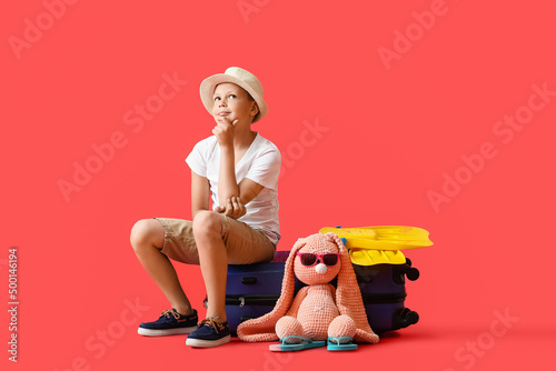 Thoughtful little boy with ...