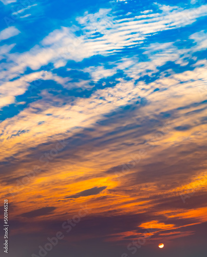 beautiful clouds in the sunset time vertical composition