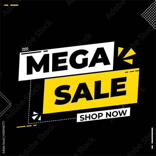 Mega sale banner template design vector. Elegant sale special offer banner design.