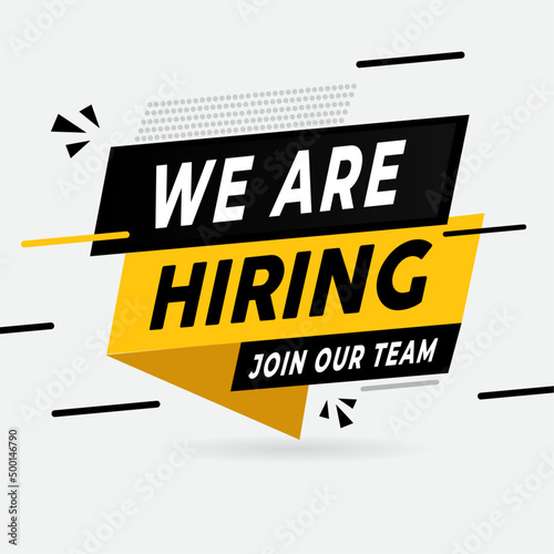 Foto Modern design of we are hiring vector