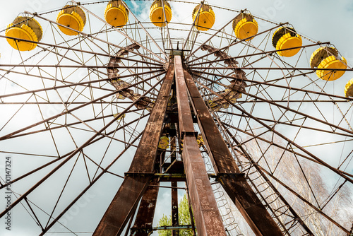 The Ferris Wheel in Pripyat amusement park Chornobyl photo