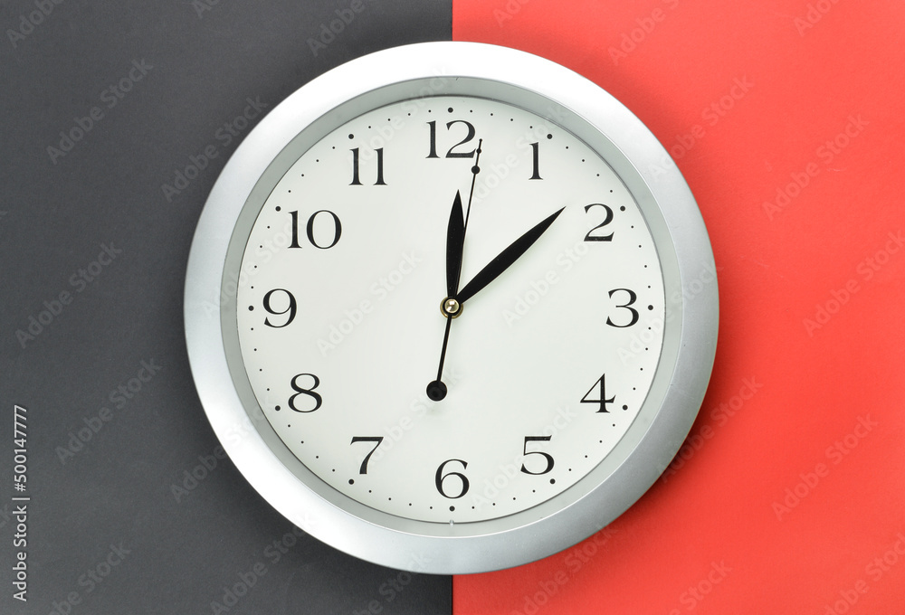 New modern clock on color background New modern clock on color background