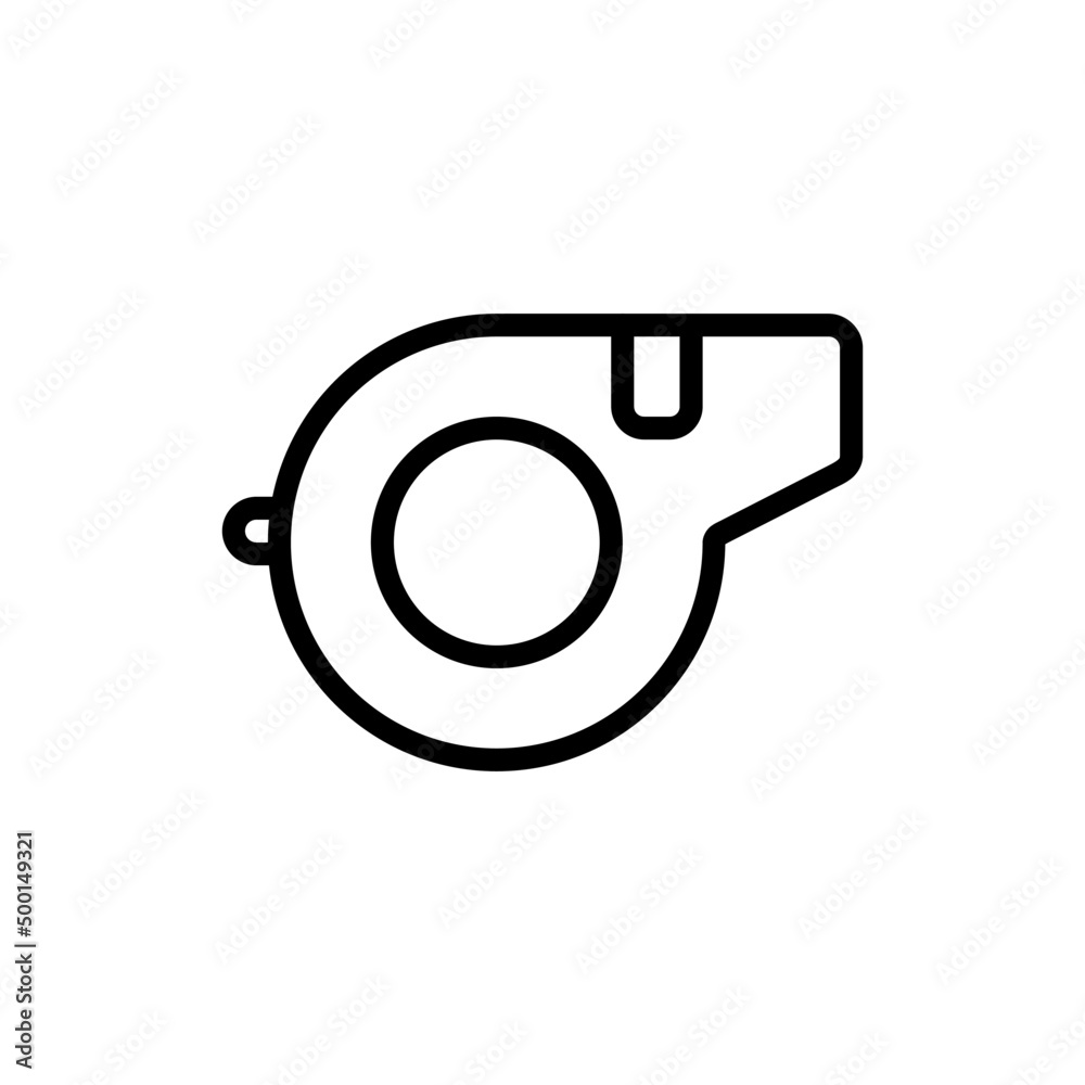 Sports whistle of referee of football sport match. whistle icon vector isolated on white background Sports whistle of referee of football sport match. whistle icon vector isolated on white background