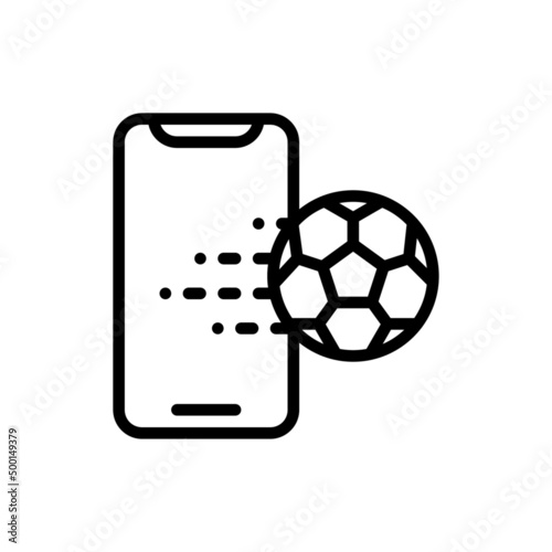 Smartphone screen with online football live streaming, video player interface, concept of social media and football streaming from home as new normal
