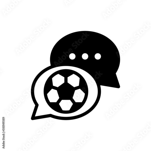 Message bubbles icons. Design for chat, message tablog. Vector graphics on a white background in a flat style for football discuss web sites and advertising big boards.
Football podcast icon vector.