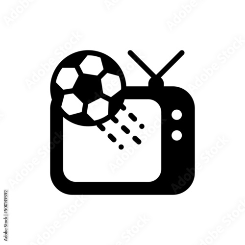 TV screen with online football live streaming, video player interface, concept of social media and football streaming from home as new normal