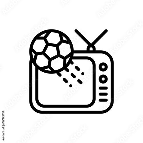 TV screen with online football live streaming, video player interface, concept of social media and football streaming from home as new normal