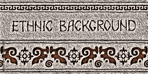 Ethnic background on the theme of Turkic art, vector design