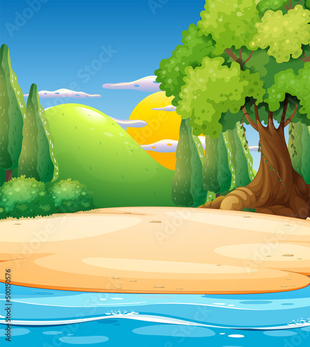 Empty outdoor summer beach background