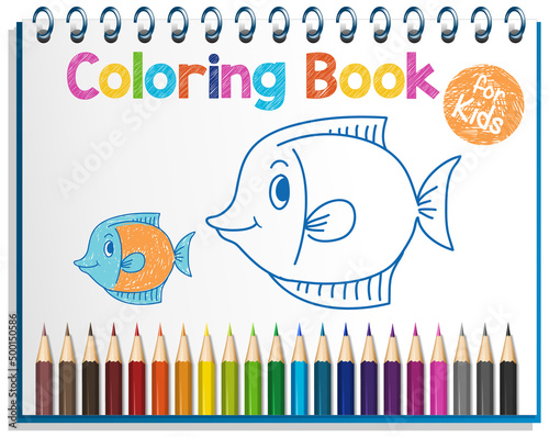 Coloring book worksheet for kids