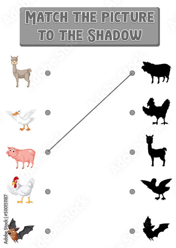 Shadow matching game template