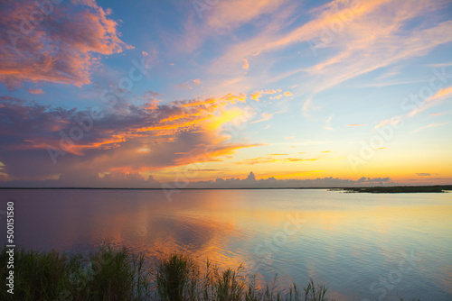 Colorful sunset on the lake in Central Florida © Ryan Tishken