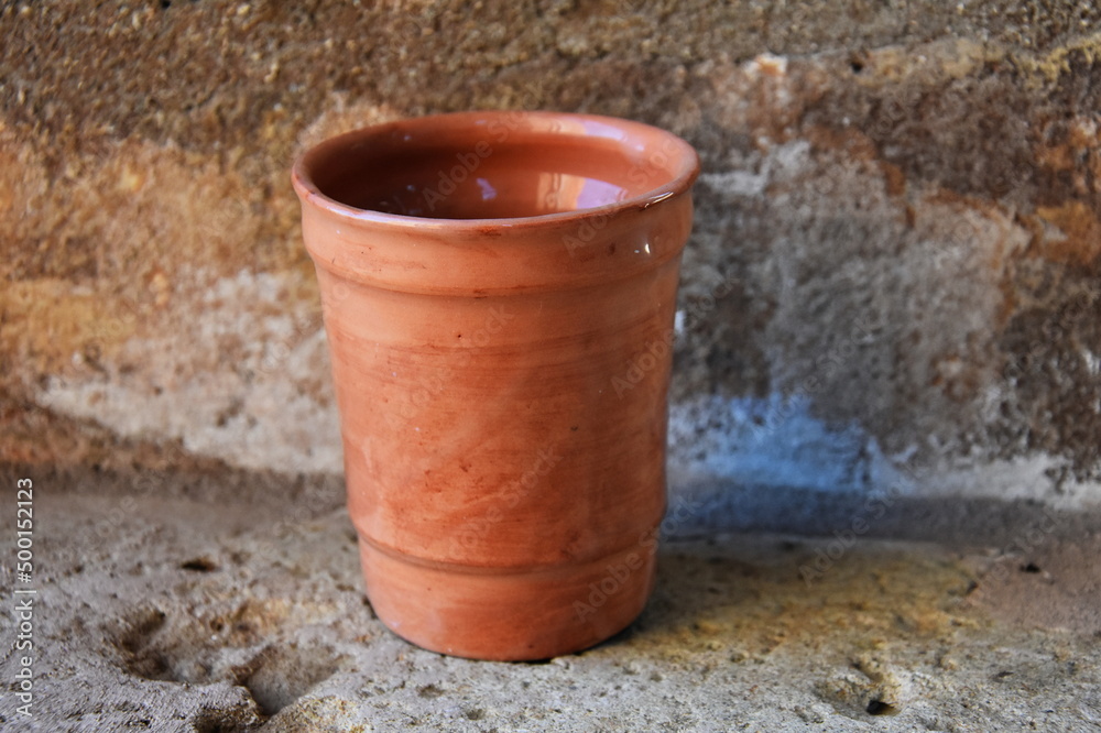 ceramic terracotta jug ,Artistic handmade ceramic clay brown terracotta pots  from Bistrita, Romania