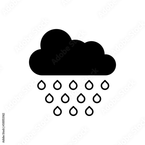 Cloud and rain, rainy season, weather nature, Flood natural disaster, vector illustration. Clouds and falling rain dro vector background, rainy weather forecast illustration