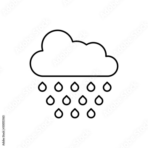 Cloud and rain, rainy season, weather nature, Flood natural disaster, vector illustration. Clouds and falling rain dro vector background, rainy weather forecast illustration