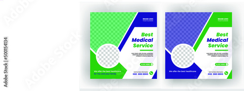 Medical Social Media Post Template, Editable Healthcare Banner Template