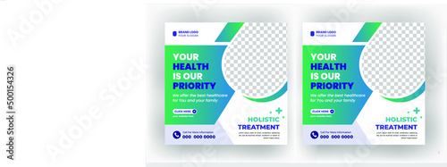 Medical Social Media Post Template, Editable Healthcare Banner Template