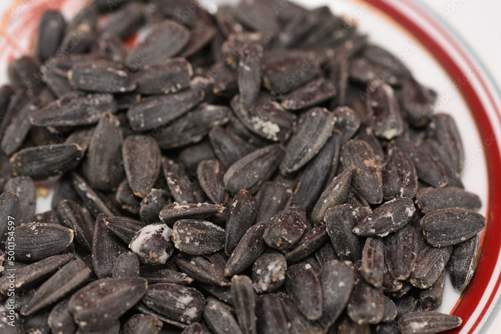 Roasted salted black sunflower seed background Roasted salted black sunflower seed background