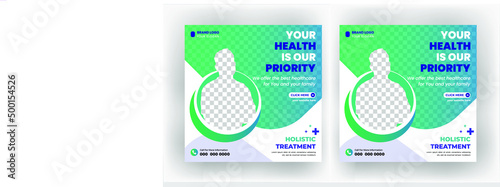 Medical Social Media Post Template, Editable Healthcare Banner Template