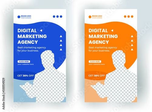 
Business promotion and creative Instagram story and Business social media post square flyer Digital marketing banner template