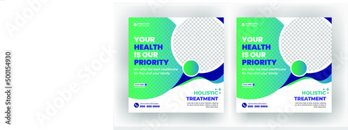 Medical Social Media Post Template, Editable Healthcare Banner Template