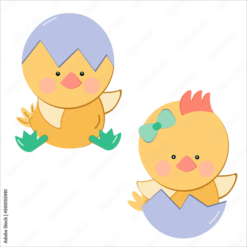 2 funny chicks for decoration for Easter and birthdays 2 funny chicks for decoration for Easter and birthdays