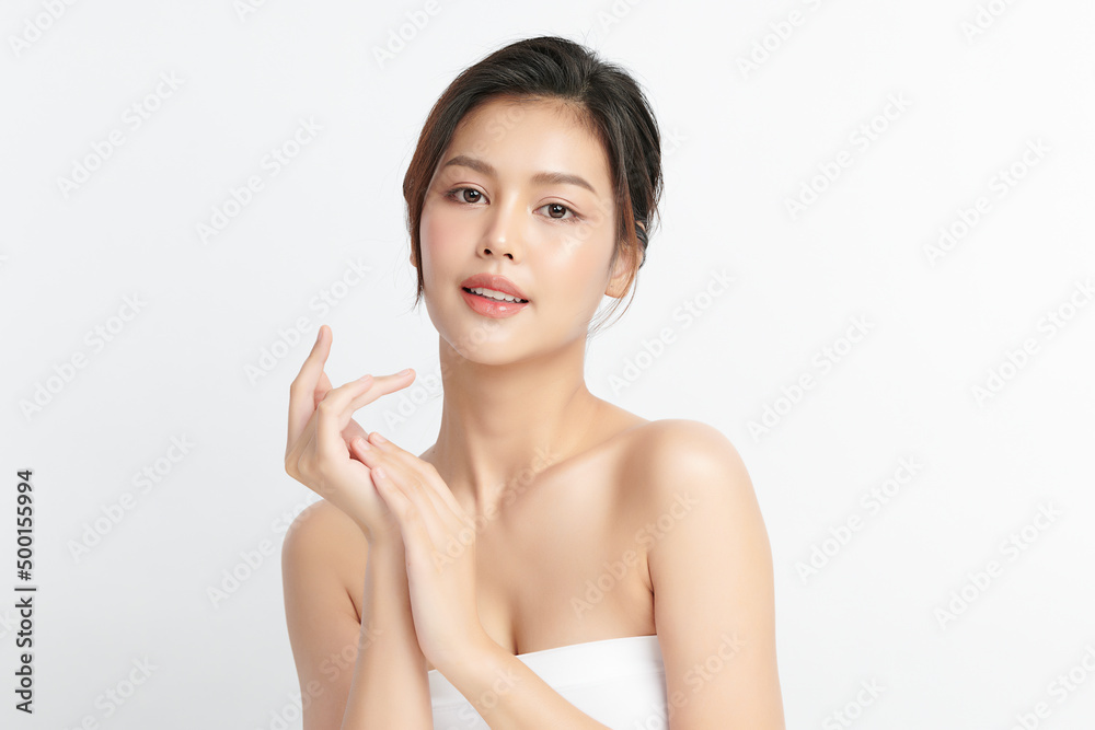 Beautiful young asian woman with clean fresh skin on white background, Face care, Facial treatment, Cosmetology, beauty and spa, Asian women portrait. Beautiful young asian woman with clean fresh skin on white background, Face care, Facial treatment, Cosmetology, beauty and spa, Asian women portrait.