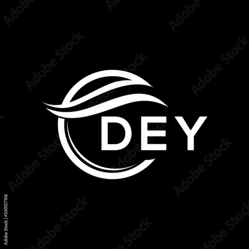 DEY letter logo design on black background. DEY  creative initials letter logo concept. DEY letter design.
 photo