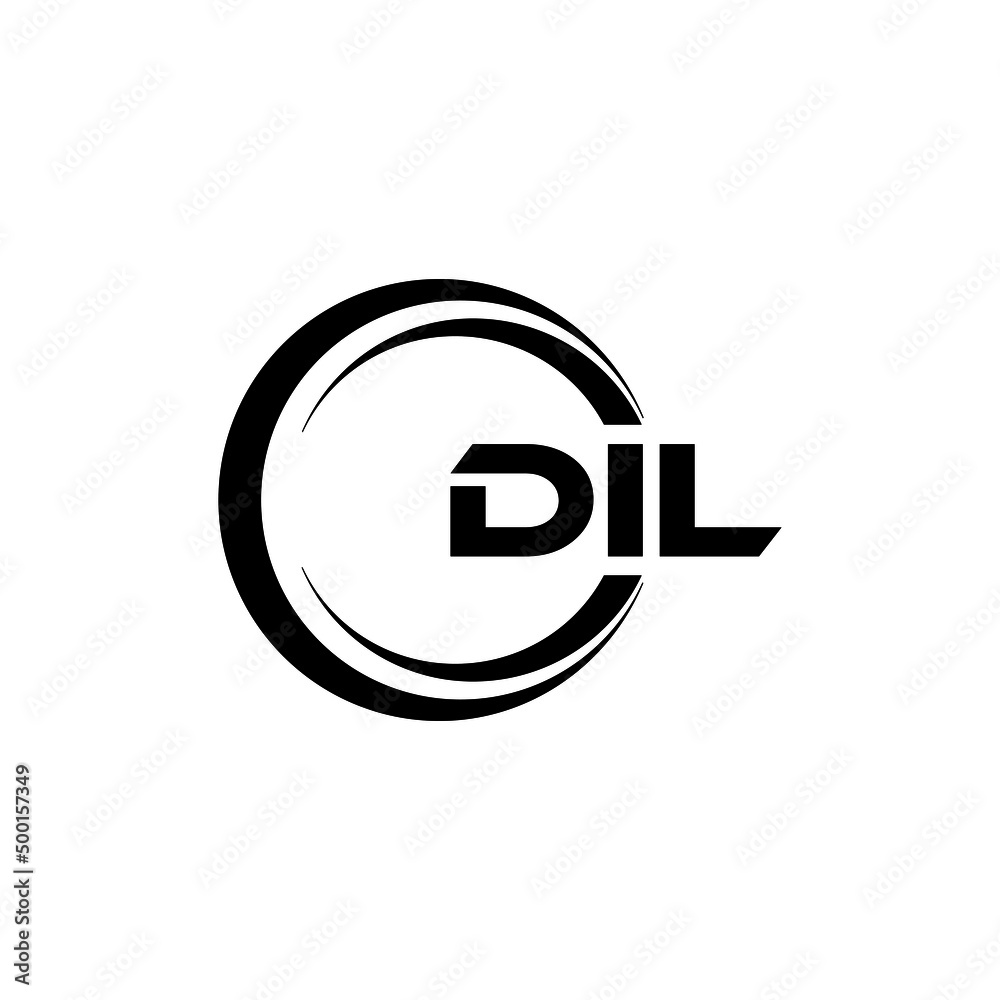 DIL letter logo design with white background in illustrator, vector