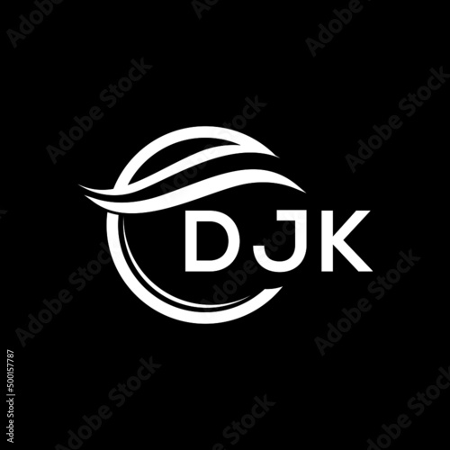 DJK letter logo design on black background. DJK creative  initials letter logo concept. DJK letter design. photo