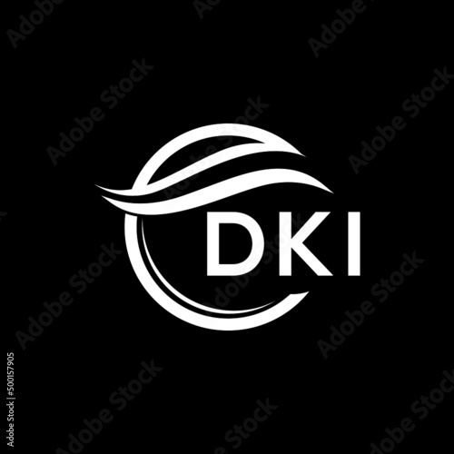 DKI letter logo design on black background. DKI creative  initials letter logo concept. DKI letter design. photo