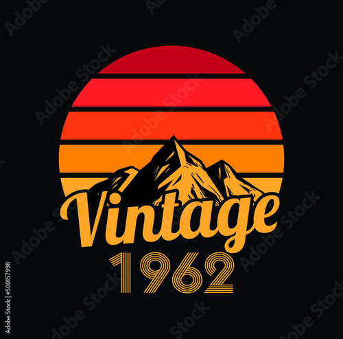 Birth Year Vintage Retro Typography T-Shirt Design photo