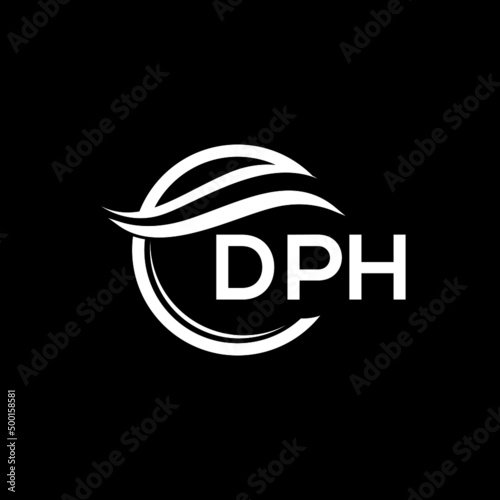 DPH letter logo design on black background. DPH  creative initials letter logo concept. DPH letter design.
