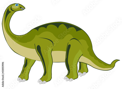 Herbivorous dinosaur on white background is insulated