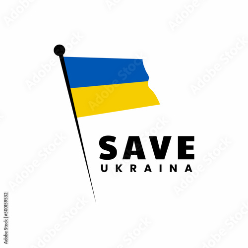 save ukraine logo design template