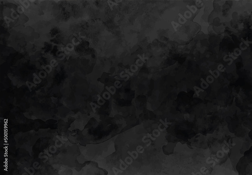 Elegant black background vector illustration with vintage distressed grunge texture and dark gray charcoal color paint