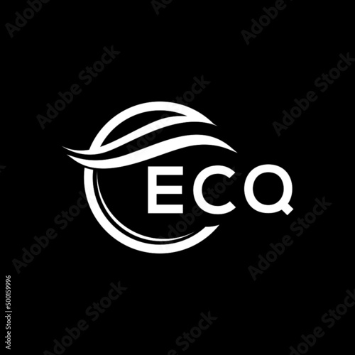 ECQ letter logo design on black background. ECQ  creative initials letter logo concept. ECQ letter design.
 photo