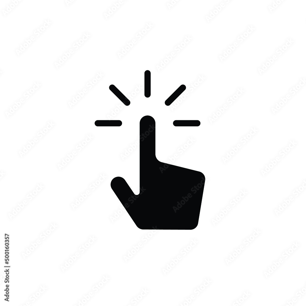 Clicking finger icon. Hand click, pointer symbol. Vector illustration isolated. Simple solid style. EPS 10. Clicking finger icon. Hand click, pointer symbol. Vector illustration isolated. Simple solid style. EPS 10.