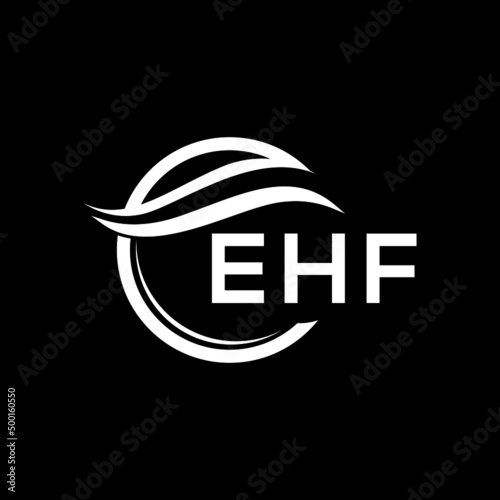 EHF letter logo design on black background. EHF  creative initials letter logo concept. EHF letter design.
 photo