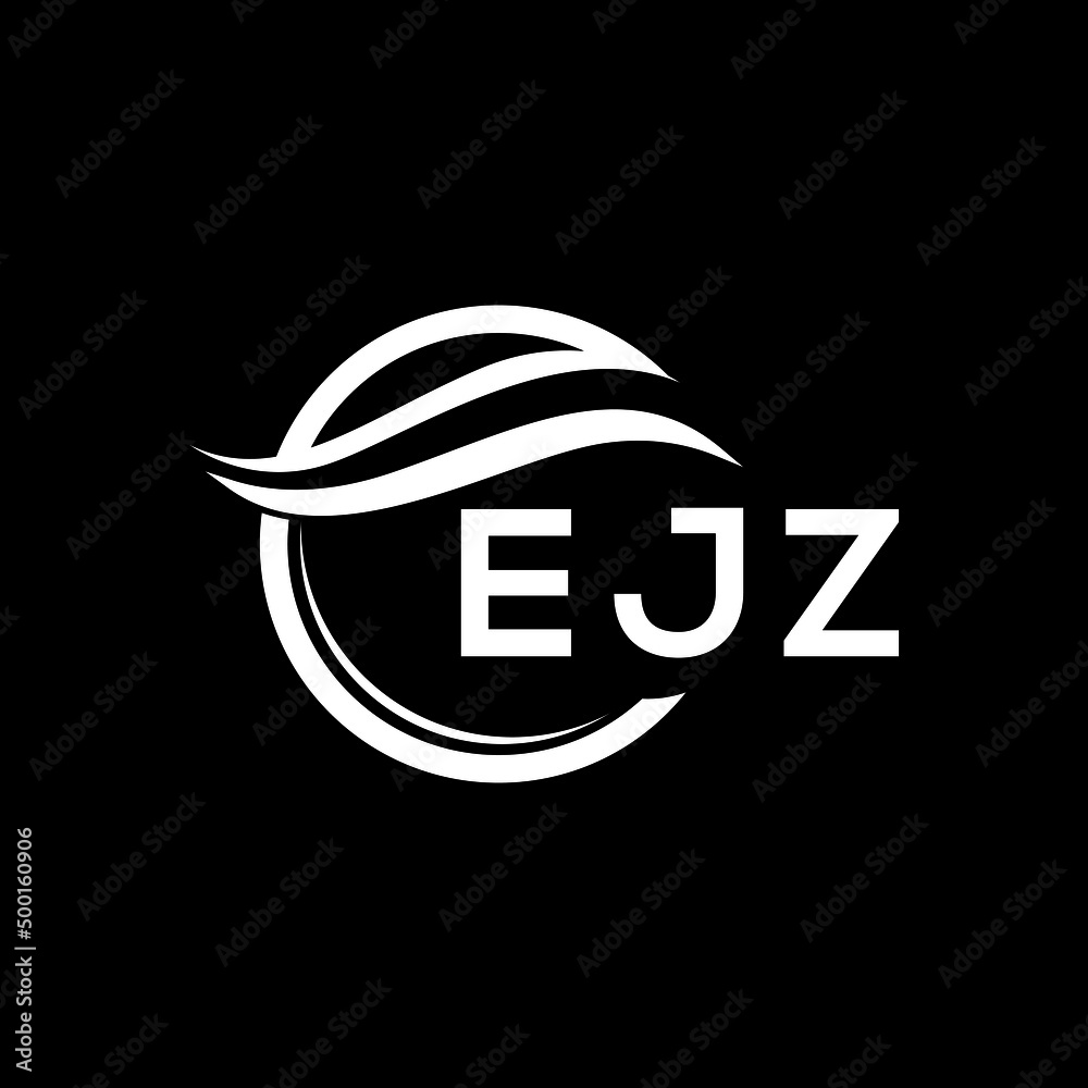 EJZ letter logo design on black background. EJZ creative initials letter logo concept. EJZ letter design. 