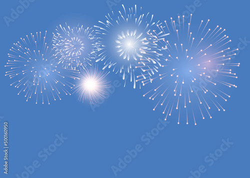 Vector Brightly Colorful Fireworks on the background of the night sky.