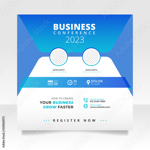 Digital marketing live webinar and business conference social media post template