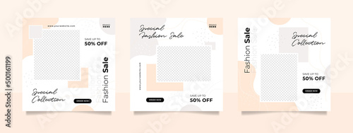 fashion sale Instagram social media post templates bundle