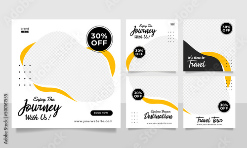 Travel sale banner and social media post template