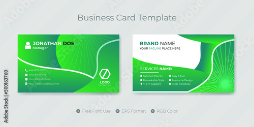 Creative modern professional corporate business card template for company with minimal visiting card design