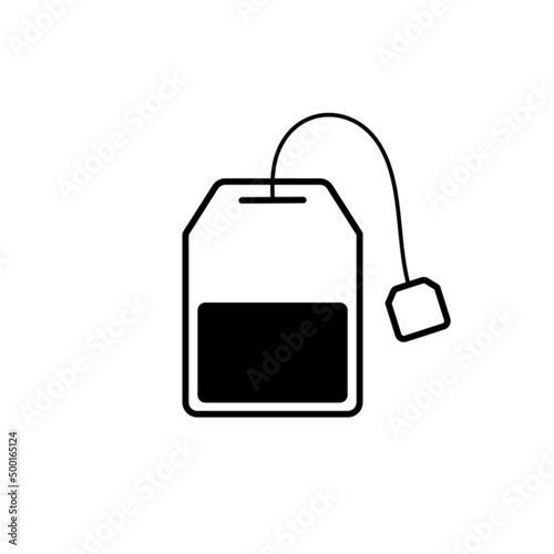 Tea bag icon on white background.
